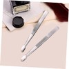 TEHAUX 3pcs Precision Stainless Steel Tweezers Flat Tweezers for Stamp