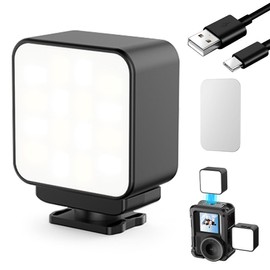 RANJIMA Mini Video Light with Magnetic Quick Release, Video Light, 16 LED Beads, Portable Camera Light, Portable Photo Light for Action Camera Light for AC3/4/5