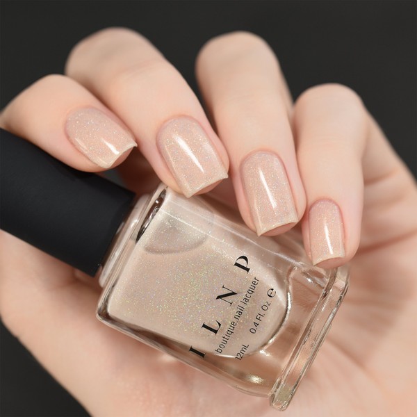 ILNP Elle - Almond Nude Holographic Sheer Jelly Nail Polish