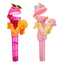 ORFOFE 2Pcs Lollipop Robot Holder Engaging Dinosaur Shaped Lollipop Storage Box for Interactive with Realistic Movements for Candy Enjoyment and Playtime Fun
