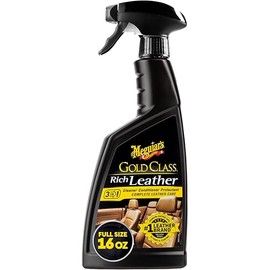Meguiar's Gold Class Rich Leather Cleaner and Conditioner 3-in-1 Spray, Non-Greasy Car Leather Cleaner and Conditioner Treatment with Advanced UV Protection, 15.2 Oz Spray Bottle