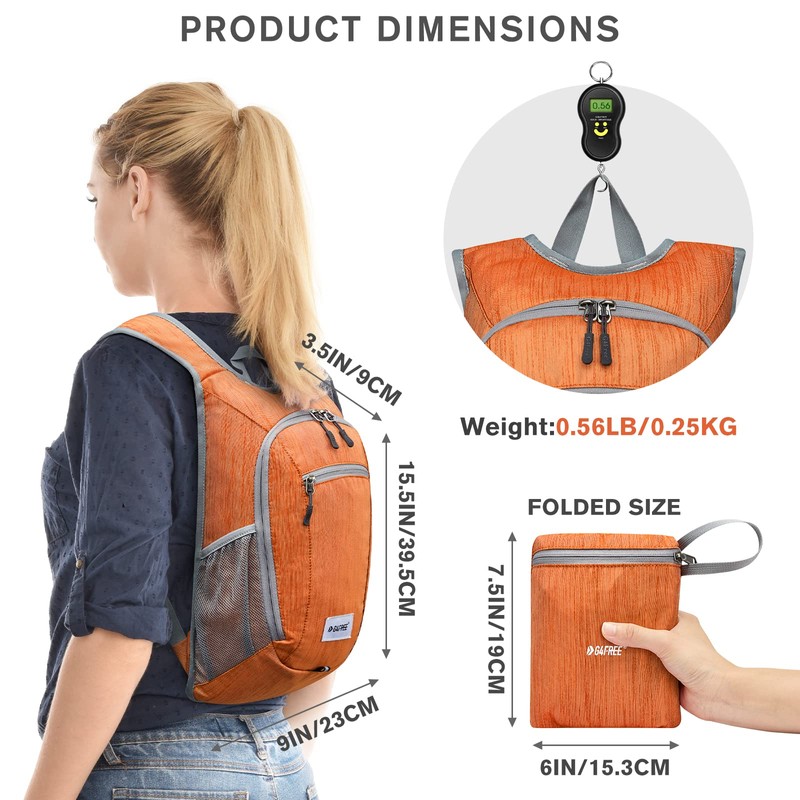 G4Free Small Backpack 10/15/20L Foldable Lightweight Hiking Backpack Women Men,