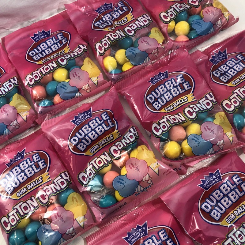 Dubble Bubble COTTON CANDY Flavored Bubble Gum Balls - Lot