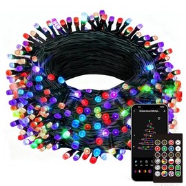 Luces para Exterior Jardin Inteligentes, Luces led RGBIC para Cuarto Programable con App Hello Fairy y Control Remoto, Regulables Sincronizadas con Música, Guirnalda de Luces para Navidad (10M 100LED)