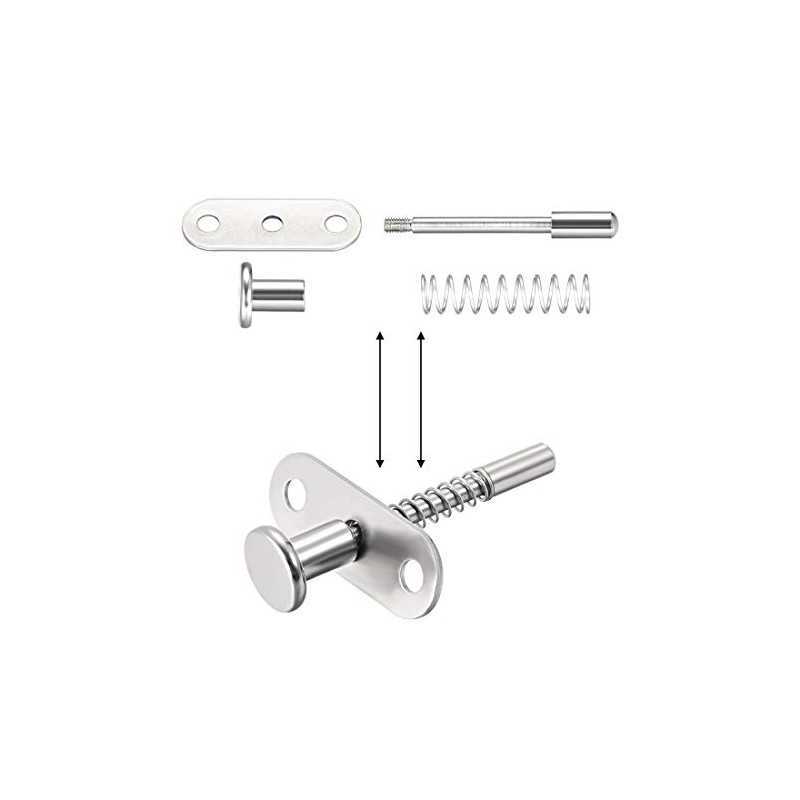 uxcell Plunger Latches Spring-loaded Stainless Steel 6mm Dia Head 6mm