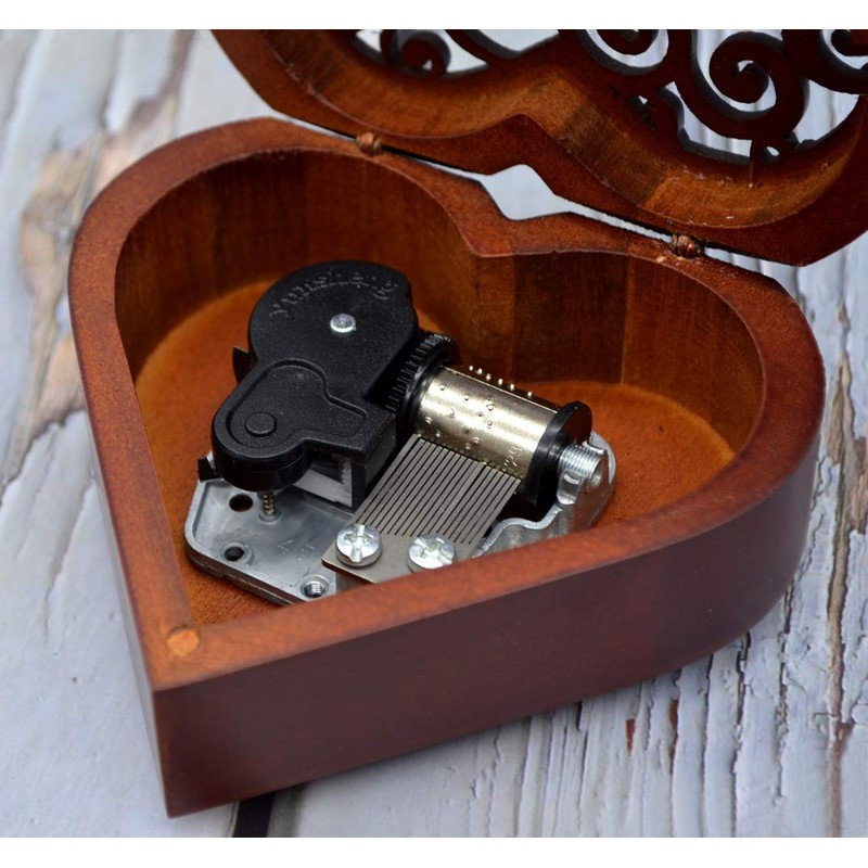 Sooharic Wooden Music Box You are My Sunshine, Heart-Shaped Wind