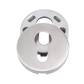 Gedotec Protective Fitting Front Door, 1 Pair - Safety Rosette Cylinder Protection Rosette Stainless Steel Matt - H2032 | Door Rosette PZ - Profile Cylinder | Round Rosette Pair for Front Doors and Apartment Entrance Doors
