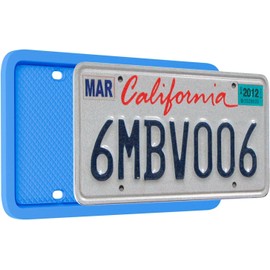 Silicone License Plate Frames, Universal US Car License Plate Holders Brackets Rust-Proof, Rattle-Proof, Weather-Proof Car Accessories - Azure Blue