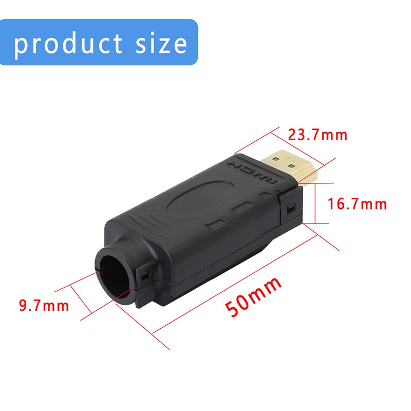 HDMI Solderless Signals Terminal,Gelrhonr Gold Plated HDMI Free Welding Connector