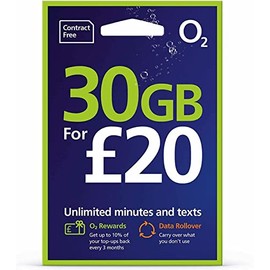 O2 Pay As You Go (PAYG) £20 Data Hungry Tariff - 30 Day Bundle