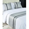 Guest Ruyunlai Bed Runner King Size,Gray with dark stripes Bed