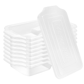 Mister Rui 4 Inch Paint Tray Liners 8-Pack with Lid - Reusable, Solvent-Proof Plastic Roller Tray Refills for Leak-Free Painting, Fits Mister Rui Red Trays