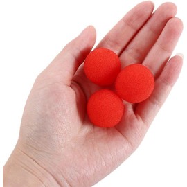 Junfamilee 10 Pcs Red Magic Sponge Ball Sponge Balls Finger Sponge Ball Close-Up Magic Props Sponge Toy Classical Comedy Trick Props Magic Kits and Accessories Novelty and Gag Toys (3.5cm)