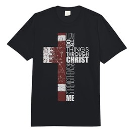 Christian Football Verse I Can Do All Things Through Christ Comfort Colors Adult Heavyweight T-Shirt