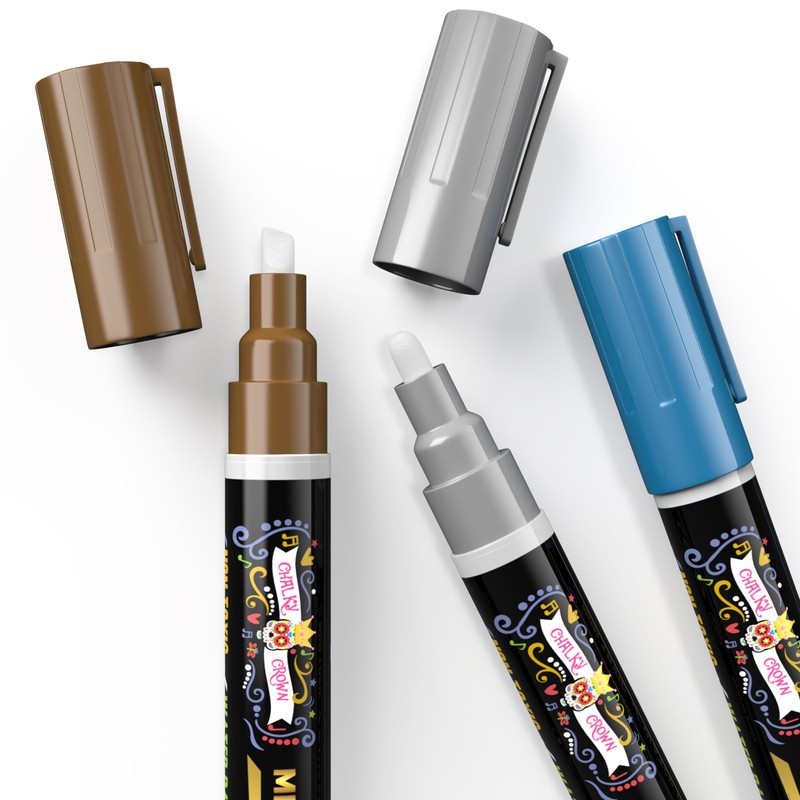 CHALKY CROWN Metallic Liquid Chalk Markers for Blackboard - Drawing
