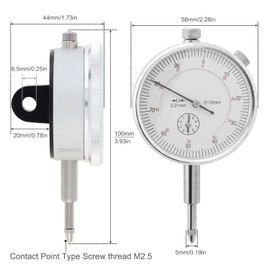 Gasea Metric Dial Indicator 0-10mm with 0.01mm Precision Resolution Test Gauge Dial Test Measuring Instrument Tool