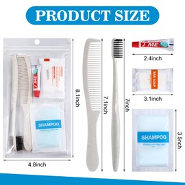 Hushee 96 Sets Bulk Hygiene Kit for Homeless, Includes Shampoo Soap Bar Comb Toothbrushes with Toothpaste Individually Wrapped Basic Toiletry Kits for Travel Charity Hotel Hospitality Industries