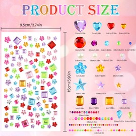 3132pcs Gem Stickers,Rhinestones for Crafting,Rhinestone Stickers Self Adhesive,Scrapbook Supplies,Craft Supplies for Kids
