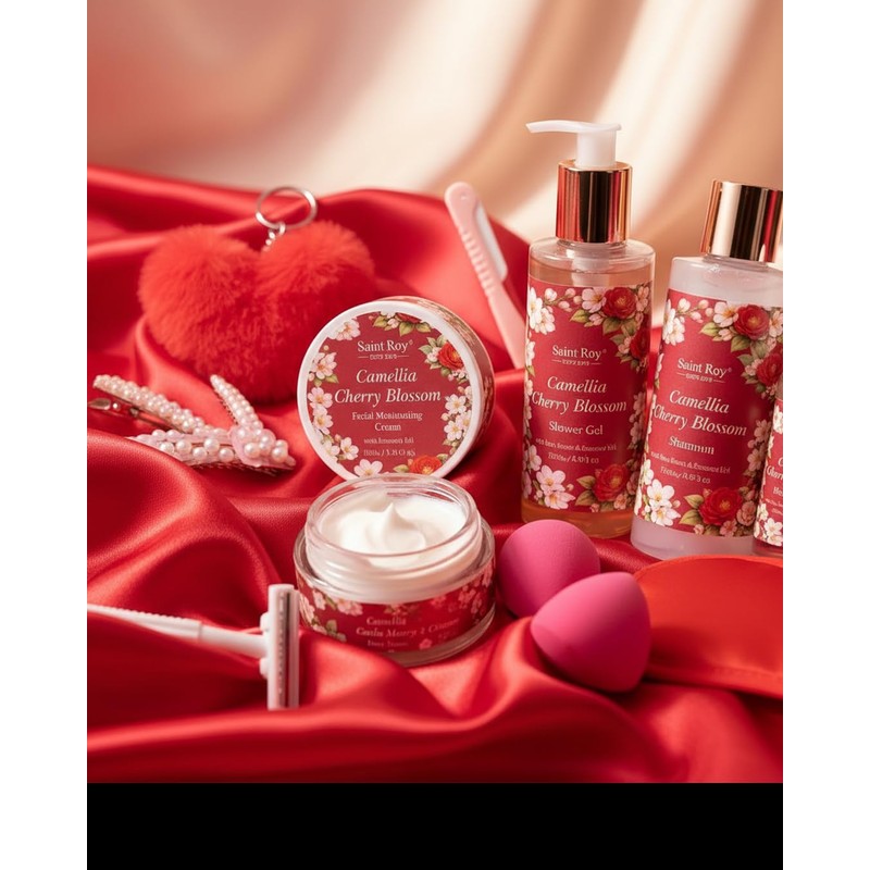 35-Pc Cherry Blossom Rose Get Well Soon Spa Gift Set,
