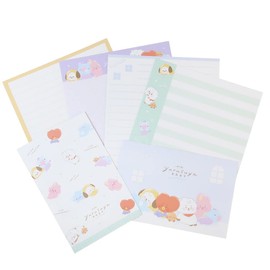 Kamio Japan Letter Set, Plenty of A5, 14 Envelopes, 28 Stationery Papers, Made in Japan (209761 BT21/Nighttime Plenty)