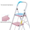 LUISLADDERS Step Ladder, Folding 3 Step Stool with Handgrip Anti-Slip