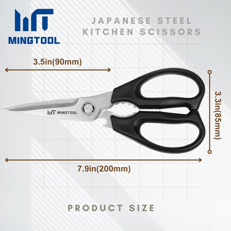 MINGTOOL Kitchen Scissors All Purpose, Stainless Steel Kitchen Shears Heavy