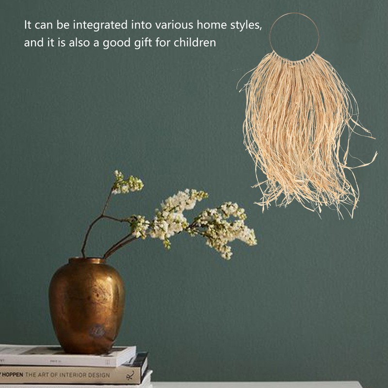 Pastoral Style Raffia Pendant Woven Wall Background Decoration for Home