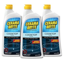 Cerama Bryte Removes Tough Stains Cooktop and Stove Top Cleaner for Glass - Ceramic Surfaces, 3-28 oz