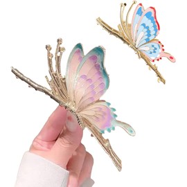 Clips de garra de 2 piezas para cabello grueso clip de garra de metal grande para el cabello de mariposa de metal no salpicadizo accesorios para el cabello de mariposa para mujeres, clips de garra pa