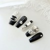 C Black Handmade Nail Tips - Long Point / C블랙