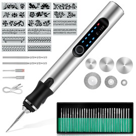 Elektrische Gravierstift, Multifunktionaler Gravierwerkzeugsatz, D12 Tragbare Drahtlose Gravurwerkzeug, Wiederaufladbarer USB, DIY Drehwerkzeug für Glas, Holz, Metall, Stein, Kunststoff