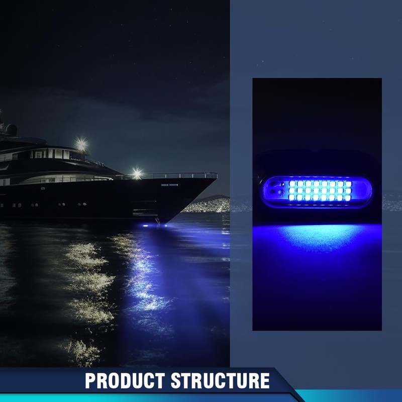 PIT66 LED Pontoon Boat Docking Light Bright White Housing Marine
