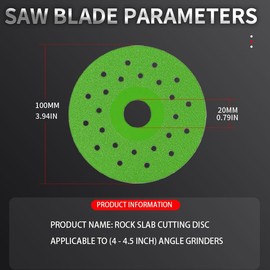 Rock Slab Cutting Disc, Glass Cutting Disc, 4 Inch Rock Slab Flat Grinding Cutting Piece, Diamond Chamfered Saw Blades for Cutting and Grinding Tile and Marble (3)