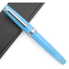 JINHAO 82 Fountain Pen with Silvery Clip (F Nib 0.5mm, Transparent Ocean Blue)