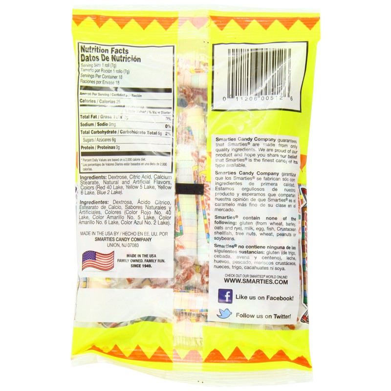 Smarties Candy Rolls, 5 Ounce (Pack of 12)