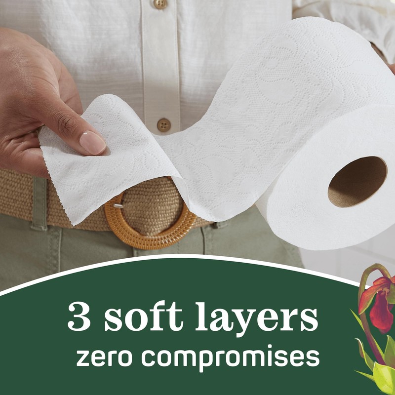 Aria 100% Recycled Toilet Paper, 1 Pack of 6 Rolls,