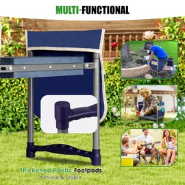 Garden Kneeler and Seat, 10.9" Wide Double-Sided Thick Knee Pad, Heavy-Duty Foldable Gardening Stool, 2 Large Tool Bags, Prevents Knee and Back Pain, Portable Garden Bench, Gifts for Women, Seniors