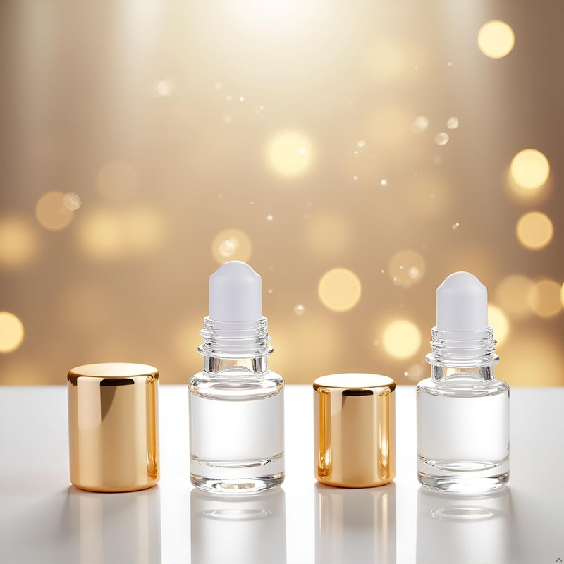 12 Pcs 1ml Gold Mini Glass Roll on Bottles Roller