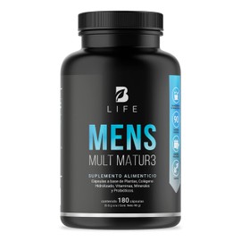 B Life Multivitamnico para Hombre 40  180 Cpsulas con Vitaminas A, C, D, E y ms Potenciadas con Calcio, Colgeno, Creatina y Probiticos para Vitalidad 
