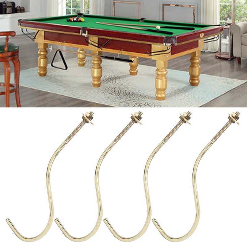 2 Set 4pcs Copper Billiards Snooker Pool Table Edge Hook