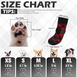EXPAWLORER Dog Socks for Hot Pavement to Prevent Licking Paws, Anti Slip Doggie Booties Grippy Shoes for Hardwood Floors, Boots & Paw Protectors for Small Medium Large Senior Dogs Red Black XL