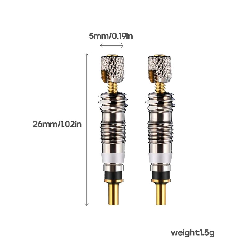 REQAG Presta Valve Cores, 15 Pieces, Iron Copper, for Bicycle
