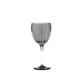 Zafferano Perle Glass Wine Goblet Grey (Set of 2)