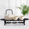 MOLIGOU Cast Iron Teapot Warmer, Teapot Warmer Stand with 3