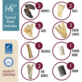 Wild Eats Water Buffalo Prime Dog Bone Assortment Chews, All Natural Dog Bones & Treats 15 Pack Long Lasting Chews, Training Treats Grain Free, Snacks & Treat