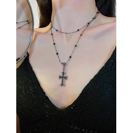 Creative Rhinestone & Criss Cross Decor Pendant Necklace, Rhinestone Cross Necklace, Mexican Necklaces, Ideal Fashion Summer 2024 Jewelry Gifts for Girlfriend, Wife, Couple Gifts, I Love My Girlfriend