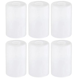 6-Pack White Frosted Glass Shade Covers, Elegant Glass Lamp Shade Replacements for Light Fixtures, 1-5/8-inch Fitter Cylinder Globe Glass Shades for Pendant Chandeliers Wall Sconces Bath Vanity Lights
