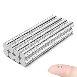 GoldRock Pack of 200 Mini Magnets Round, Small Magnets Strong 3 x 2 mm, Neodymium Magnet, Fridge Magnets for Crafts, Magnets Strong Hold Mini for Whiteboard, Pin Board, Magnetic Board, Door, Card,