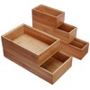 Lipper International 88005 Bamboo Wood Drawer Organizer Boxes, Assorted Sizes,
