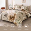 Dintszyayue Khaki Comforter Set Cal King Size 7 Pieces Floral